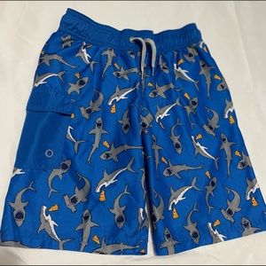 Boys’ Sharks with Pizza Blue Swim Shorts Cat & Jack sz. M 8-10 (Like New)